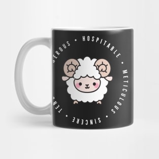 cute chinese zodiac | sheep | personality traits | generous, hospitable, meticulous, sincere, tender Mug